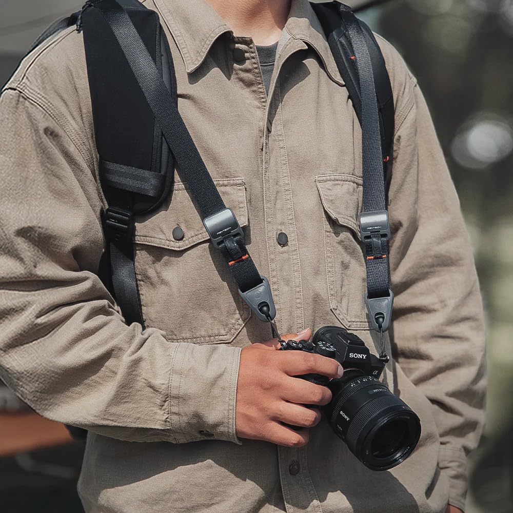 PGYTECH Backpack Camera Strap with Quick Attachment and Strap Adjuster, Hands-Free Detachment, Heavy-Duty, High-Strength