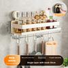 Carbon Steel Wall Mounted Foldable Spice Rack With Strong Suction Cups For Kitchen Storage