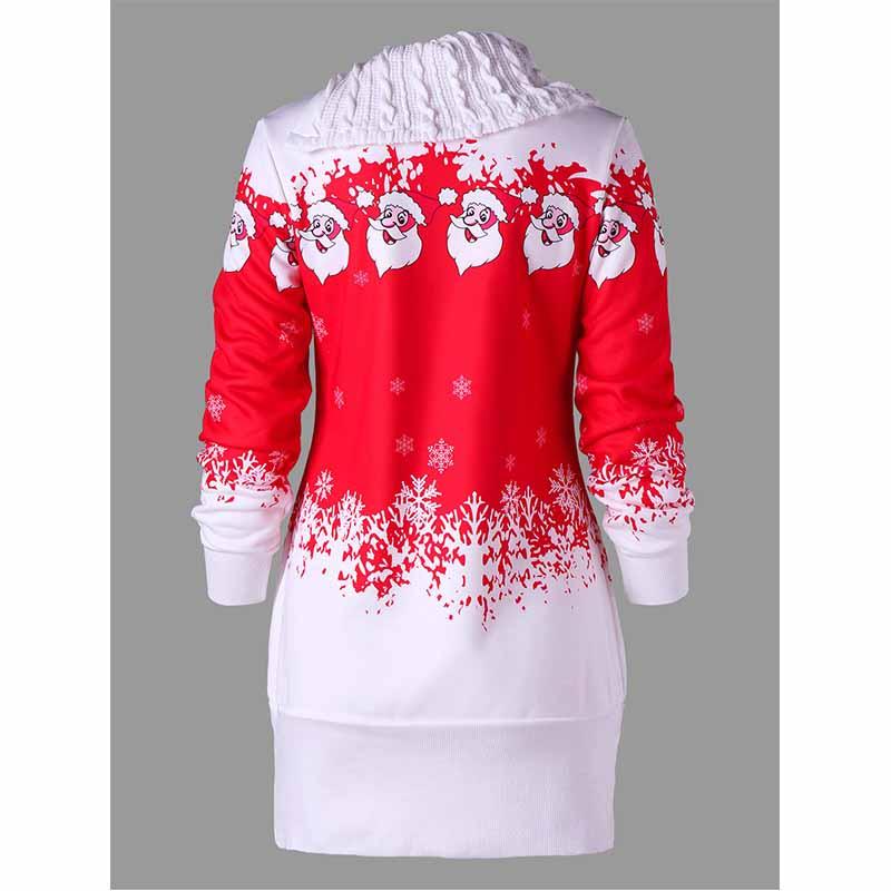 Festive Womens Christmas Jumper Mini Dress With Charming Santa Claus Design