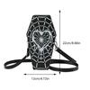 Women Fashion Shoulder Bag Large Capacity Coffin Shaped Casual Satchel Bag Adjustable Strap Spider Web Halloween Gift