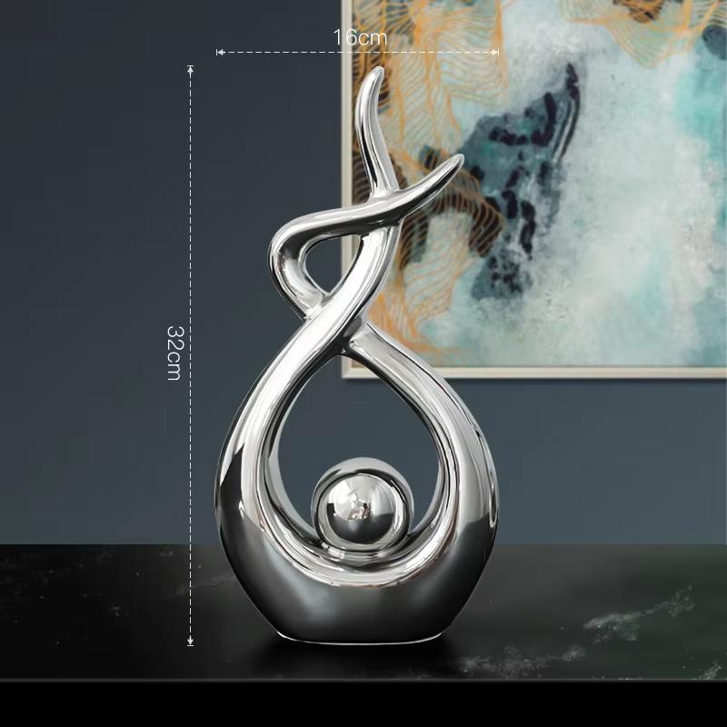 Ceramic Vase Statue Home Decor Modern Art White Pottery Crafts Ornaments Living Room Furniture Home Accessories Decoration Gifts