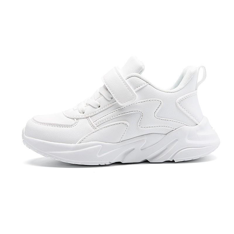 Kids White Sneakers Boys Girls Casual Running Shoes With Lightweight MD Sole