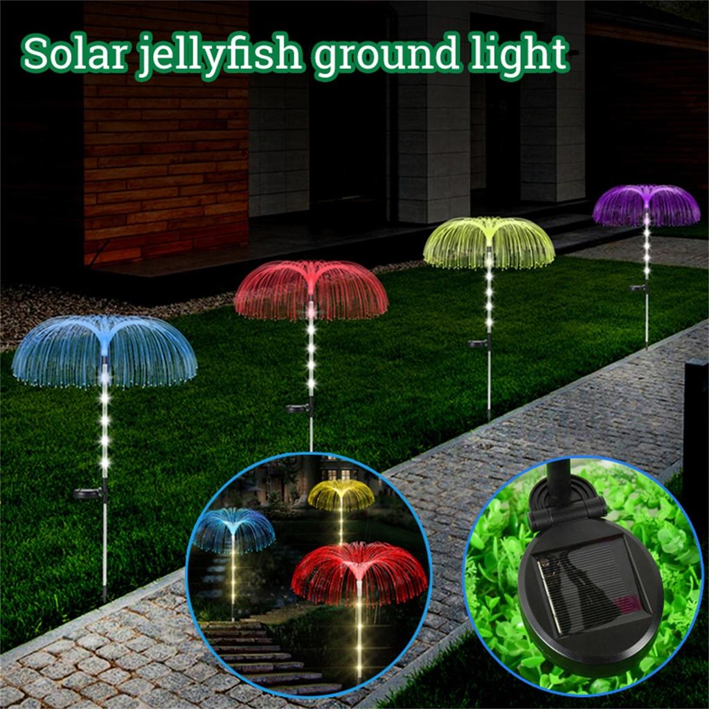 Solar Outdoor Lights MultiColor Changing Jellyfish Ground Lights  LED Lamp Garden Path-way 