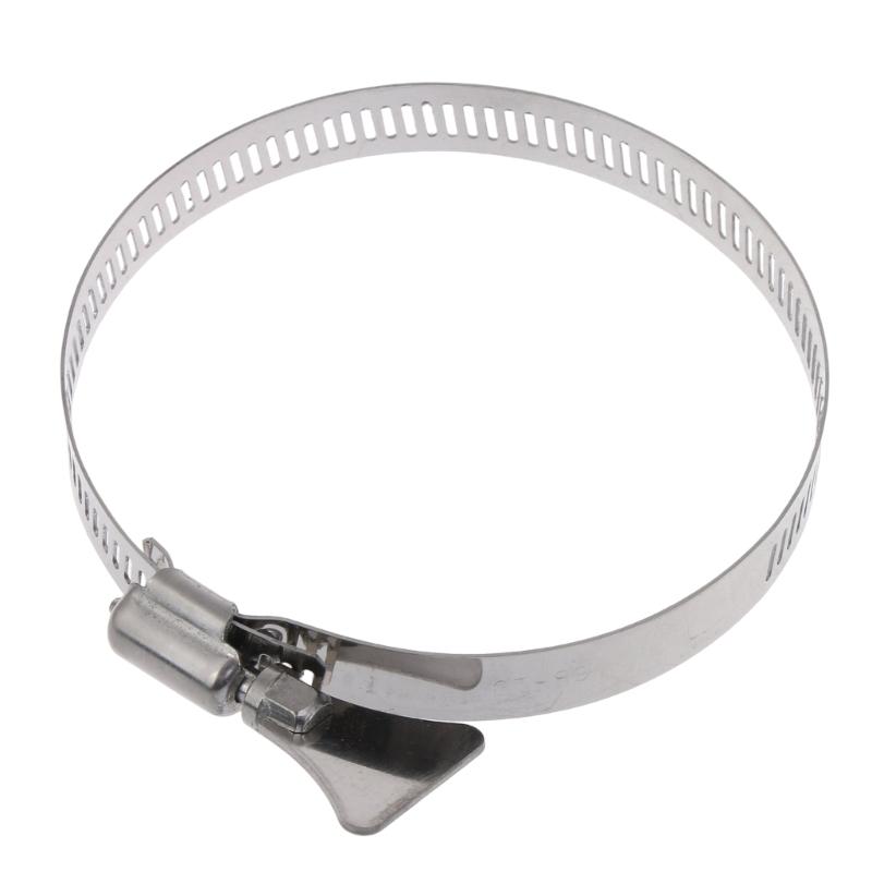50/75/100/150/200mm Stainless Steel Drive Hose Clamps Adjustable Gear Worm Fuel Tube Water Pipe Fixed Clip Spring Cramp