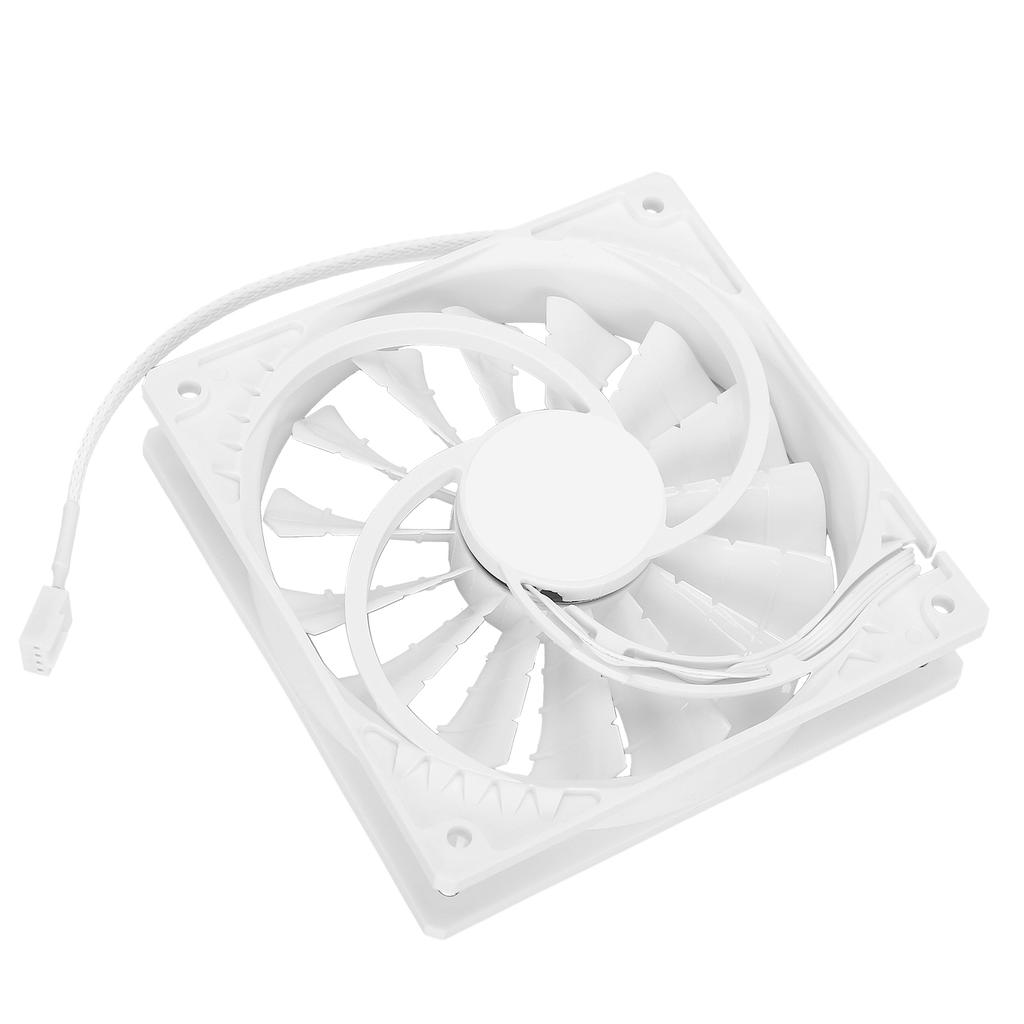 Chassis Fan High Air Volume Silent Exhaust Radiator 15 Blades 4 Pin Computer Cooling F120 12025White