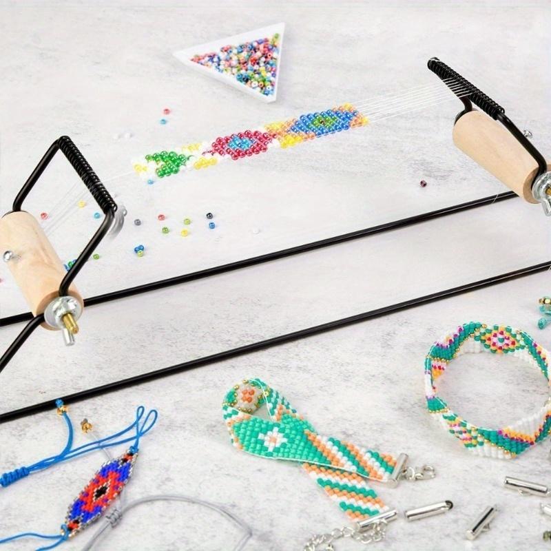 Weaving Beading Loom Easy-to-Use DIY Tool with Elastic Band Charm Czech Glass Beads Needle for Bracelet Necklace Jewelry Makinng