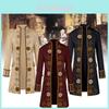 Stijlvolle Retro Steampunk Herenjas in Effen Kleuren Voor Halloween Mode-Evenementen