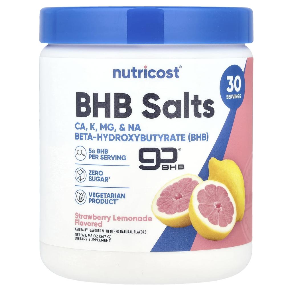 Nutricost, BHB Salt, goBHB®, Strawberry Lemonade, 9.5 oz (267 g)