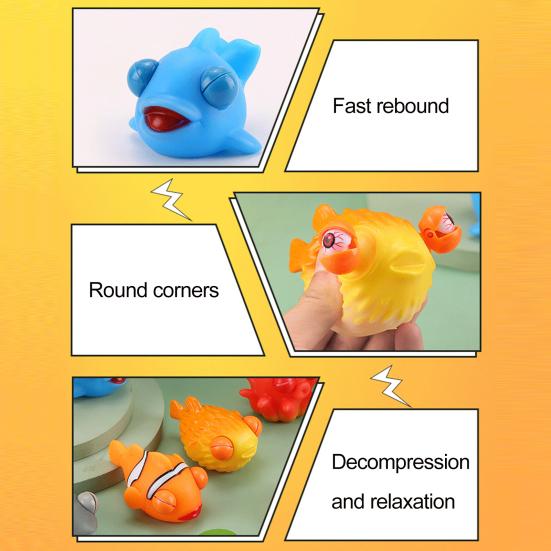 Squeezing Animal Toy Lovely Fish Turtle Crab Shark Dolphin Whale PVC Relieve Boredom Vent Toys Eye Popping Sea Animal Decompression Toy Children Gift