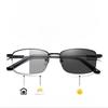 Memory Titanium Alloy Sun Transition Photochromic Progressive Reading Glasses Men Anti-blue Light Multifocal Presbyopia Glasses