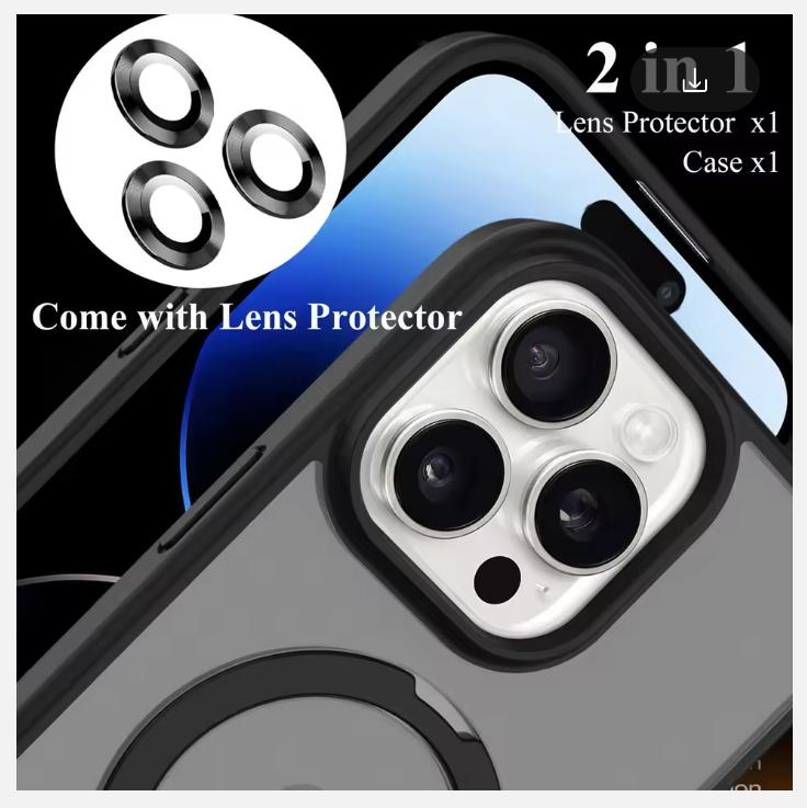 Μαγνητική Θήκη Κινητού Τηλεφώνου με Δαχτυλίδι Στήριξης για iPhone 16 15 14 Pro Max Plus 13 12 Θήκες Ημιδιαφανές Κάλυμμα με Προστατευτικό