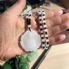 Unisex Imitation Hetian Jade Guanyin Pendant with Lotus Design - Hanging Ornament Gift