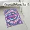 Colorful Cat Theme Soft Crystal Velvet Rug Custom Name & Text Print Non Slip Floor Rug for Bedroom Living Room