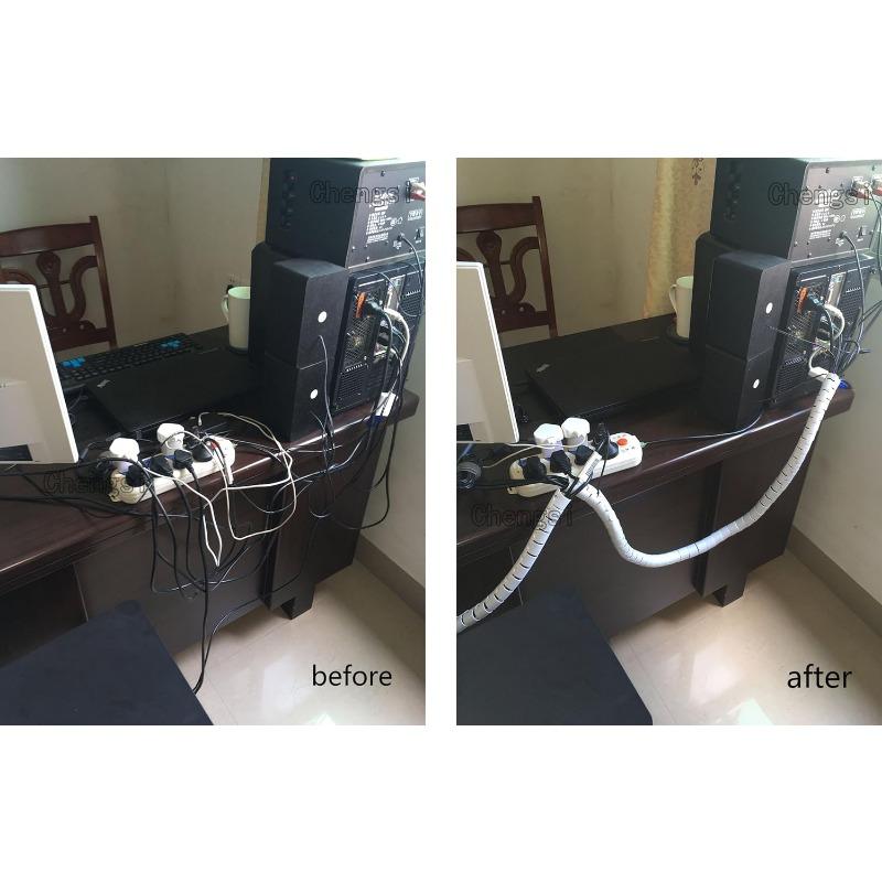 1/2 stücke Kabel Hülse Organizer Kabel Draht Wrap Spiralschlauch Kabel Management Hülse für Home Office PC TV