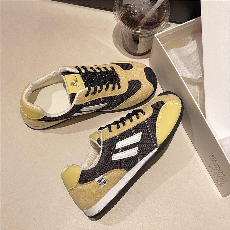 

[youshilai] Mesh breathable sports shoes women s 2025 summer platform casual board shoes lightweight white shoes 35
