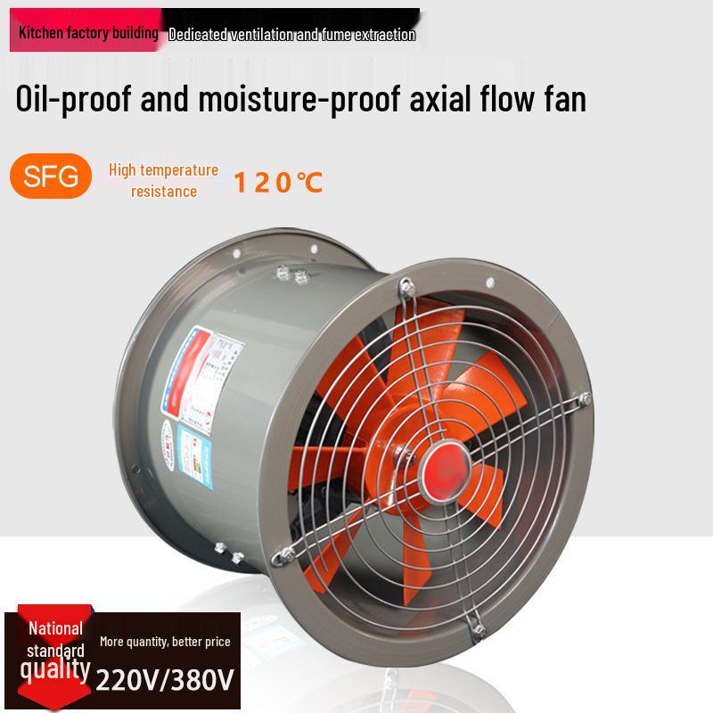 Industriële Hogesnelheidsventilator: Hoge temperatuur, oliebestendige, axiale afzuigventilator (220V/380V)