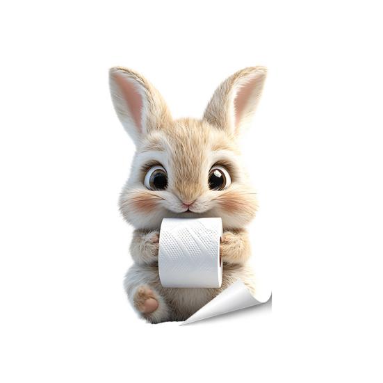 Lustige Tier-Toilettensitzbezug-Aufkleber Wasserdicht Cartoon Schaf Küken Hase Toilettendeckel-Sticker für Badezimmer Zuhause Wand