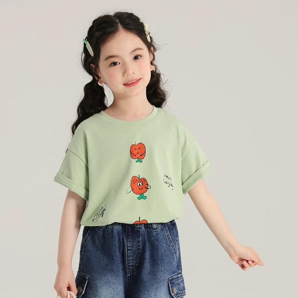 Cotton trendy children's fashionable short-sleeved T-shirt