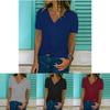 Women's V-neck Tunic Short Sleeve Loose Top T-shirt Plus Stylish Blouse Option