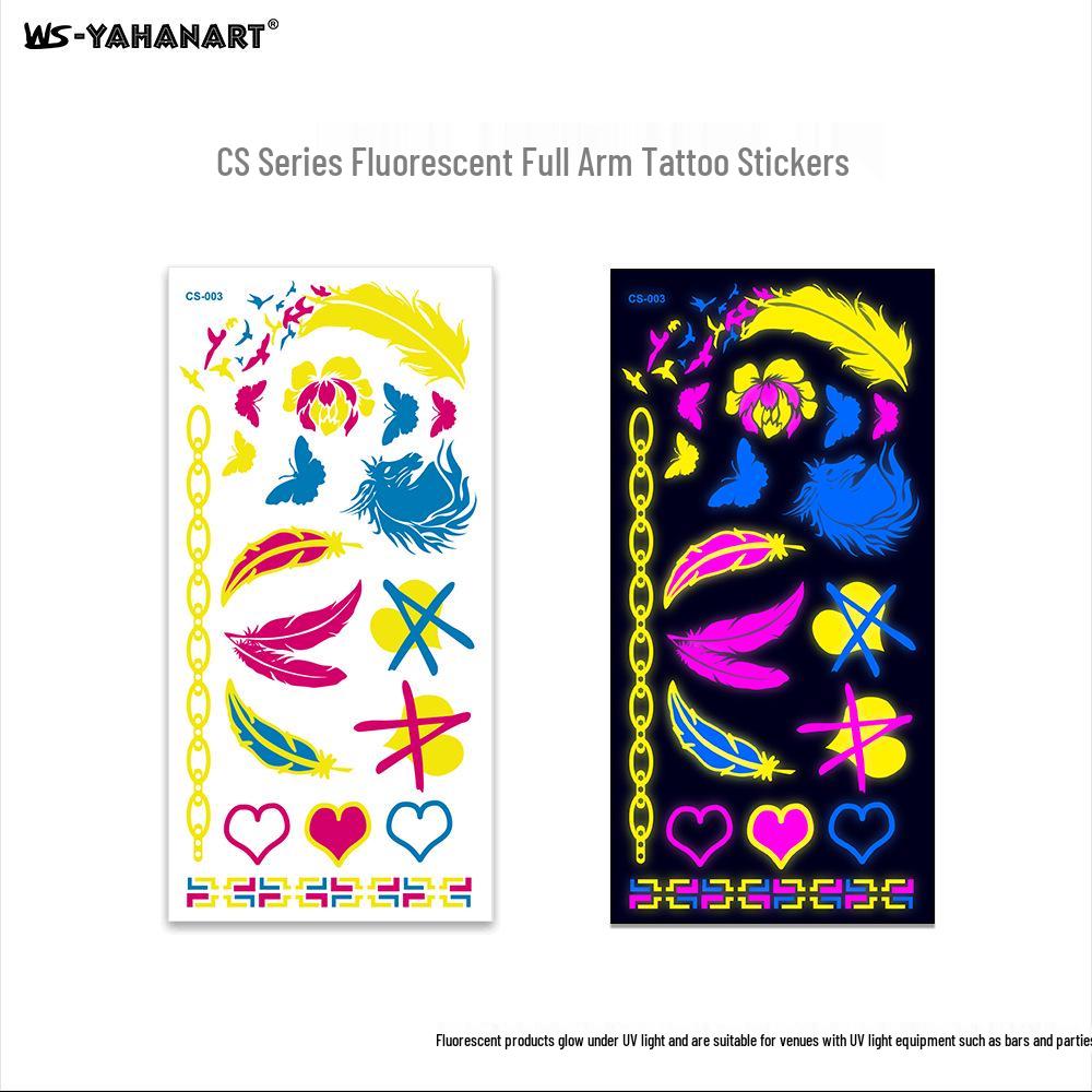 Creative Fluorescent Waterproof Full Arm and Face Tattoo Sticker