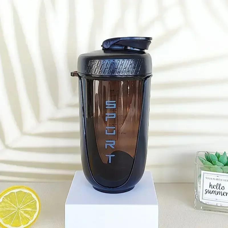 590ML Blender Shaker Bottle with Stirring Ball Protein Powder Shake Cup Plastic Mixing Cup Body Building Exercise Water Bottle