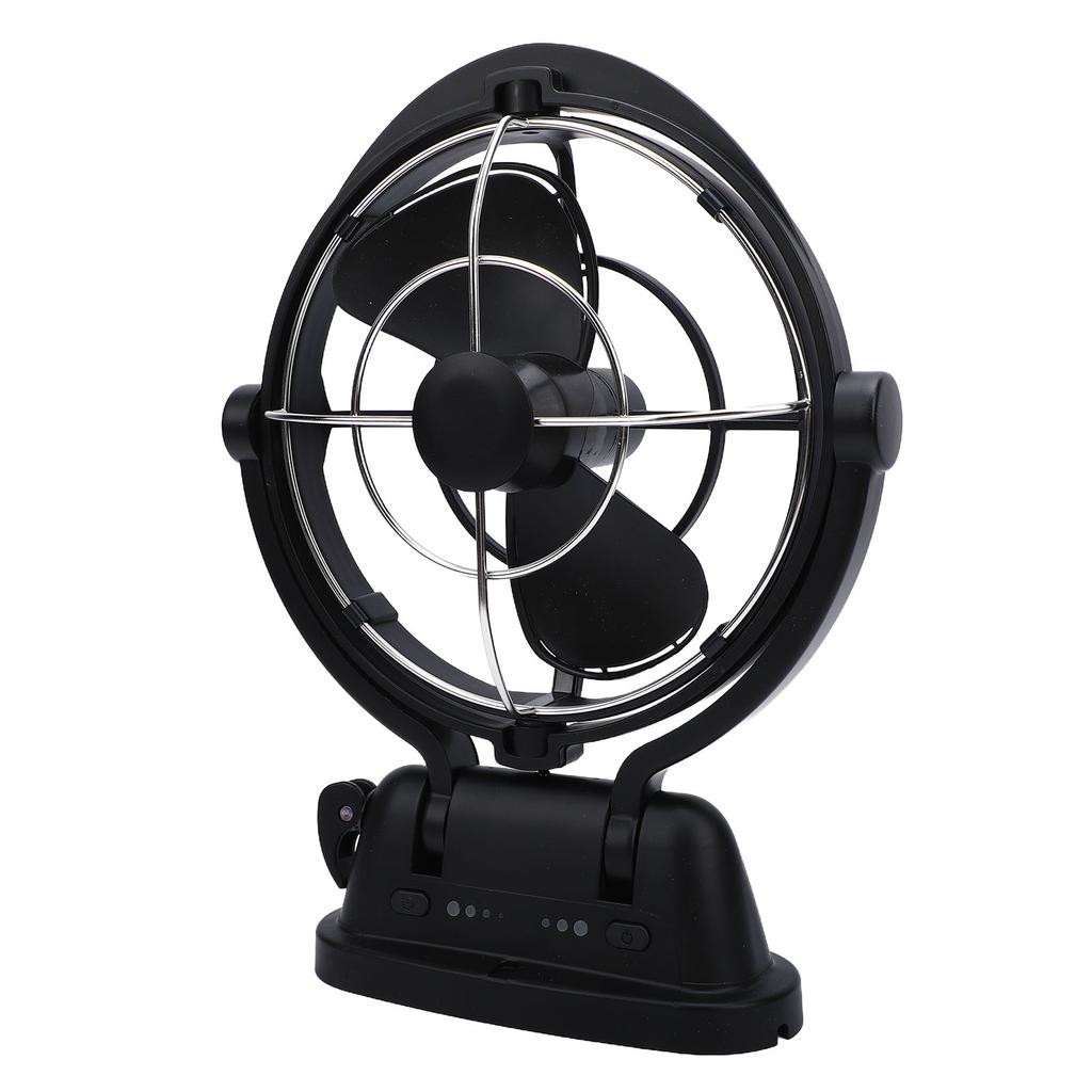 Auto Sensing DC 3 Speed Cabin Fan Quiet Omnidirectional Low Power Draw Fan for Boats and RVs Black