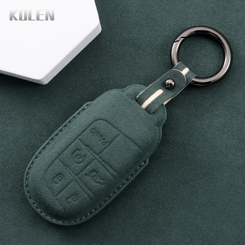 

Leather Car Key Case Cover Shell Fob For Jeep Renegade Compass Grand Cherokee For Chrysler 300C Wrangler Dodge Ram 1500 Journey