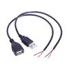 USB Power Pigtail Cable USB Male to 2 Pin Bare Wire Open End Power Pigtail Cord for LED Fan Camera Accessories