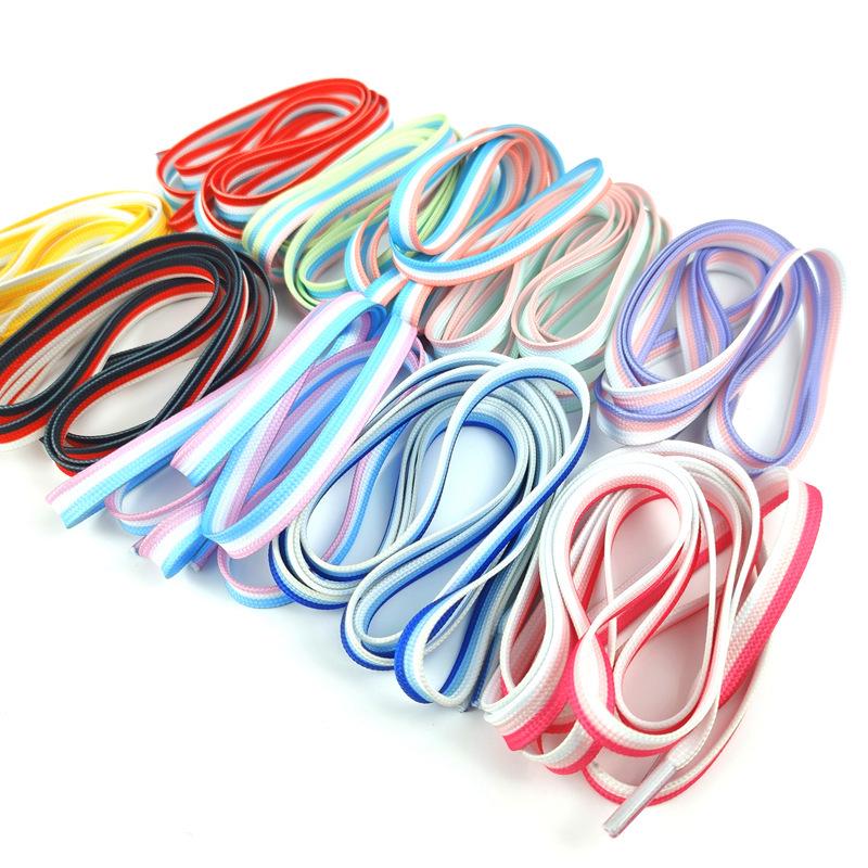 Three-Color Patchwork Macaron Shoelaces for Canvas, White Shoes - AJ1, AF1, Dunk