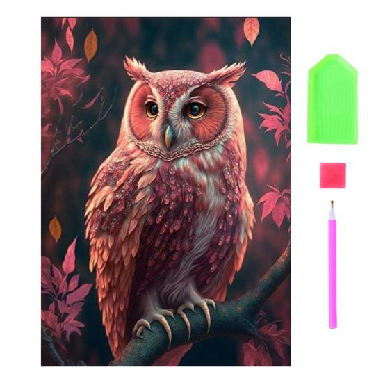 

1 комплект 5D комплект алмазной живописи креативный узор коровы и совы DIY горный хрусталь декоративная картина ремесло светло-розовый