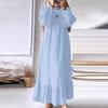 2024 Women's Retro Puff Sleeve Ruffle Dress with Pockets - Spring/Autumn Collection
