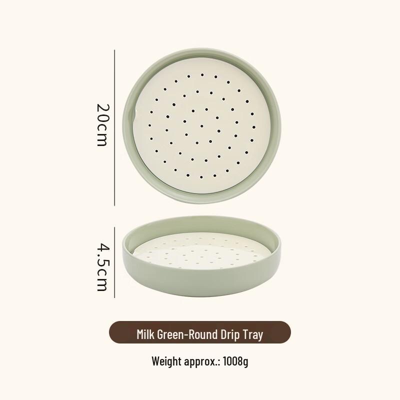 Nordic Ceramic Double-Layer Dumpling Plate with Drainer