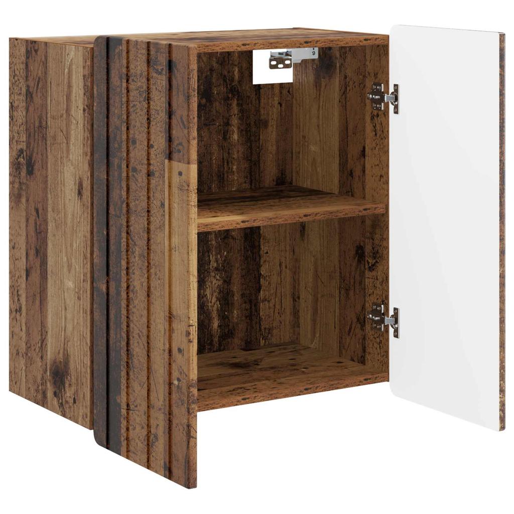 Wall Mounted Cabinet in Reclaimed Wood Style 59 x 31 x 64 cm Engineered Wood