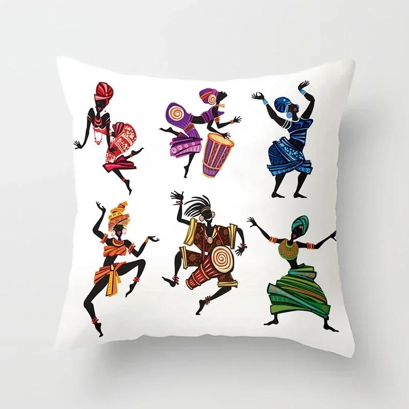 40/45/50/60cm Africa Life Collection Afrikanische Frau Kissenbezug Sofa Auto Dekorative Kissenhülle für Heimdekor Kissenbezug