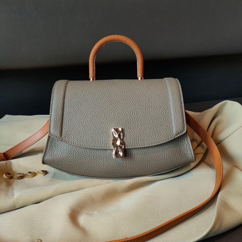 

Плечевая сумка из коровьей кожи, новая нишевая, с узором личи, кроссбоди, сумка-седло, винтажная сумка с замком 28cm-10cm-20cm