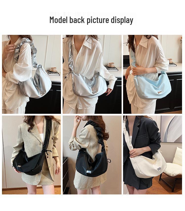 Niche Design Pleated Soft Leather Cloud Bag – Large Capacity, Trendy Single Shoulder Underarm Bag