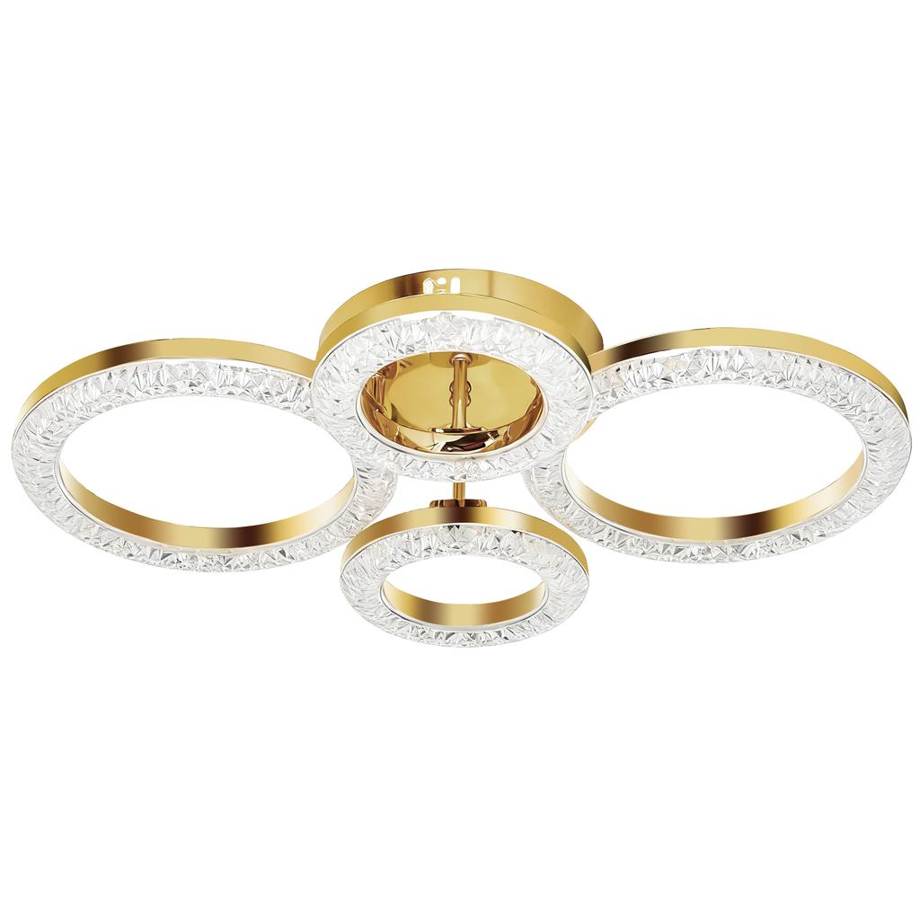 LED Ceiling Light, Modern 4 Rings Ceiling Lamp with Wall Switch Control