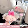 Car Tissue Box for Geely EX2 Armrest Box Seat Type Cute Car Cardboard Box Lamb Fleece Shoulder Cover All-season Car Accessories