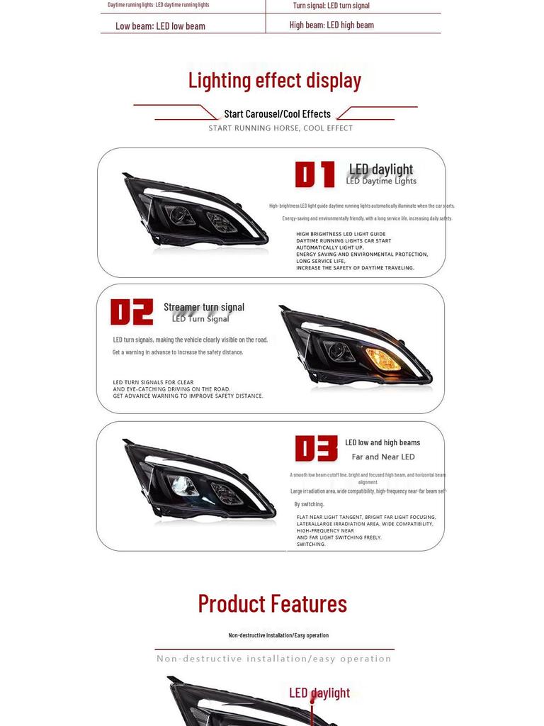 LED Projector Headlights with DRL & Turn Signals for 07-11 Honda CRV