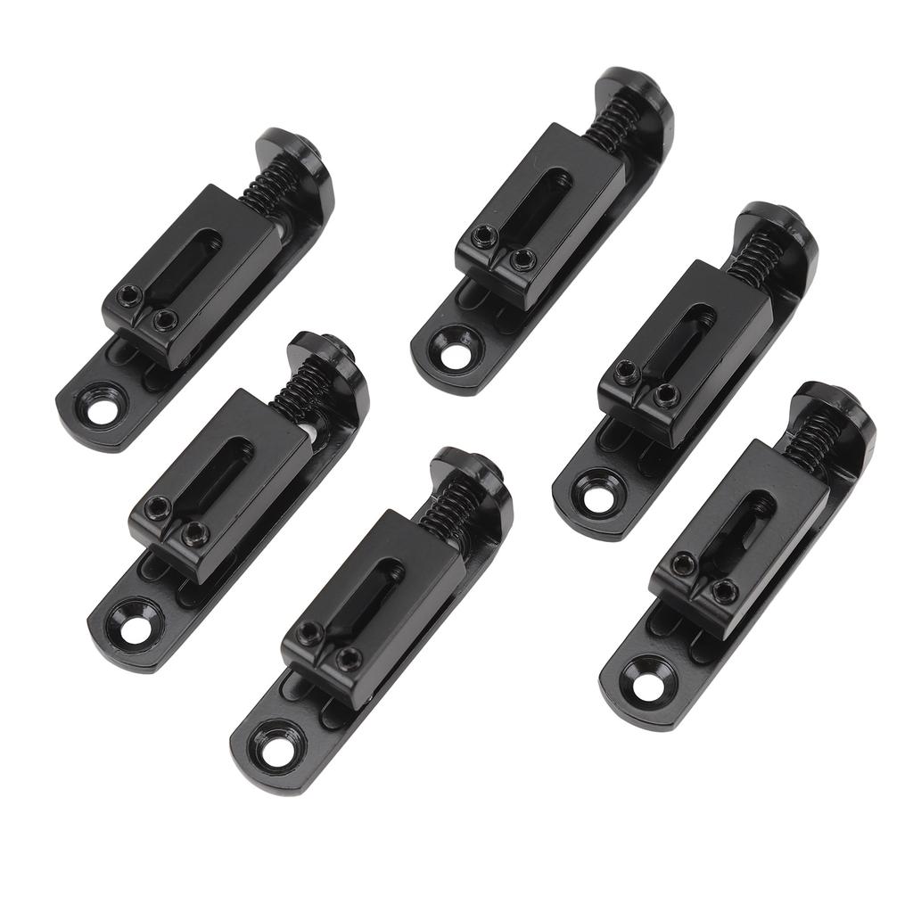 6PCS Guitar Bridge Saddle Split Type Zinc Alloy Electric Guitar Saddle Replacement Black