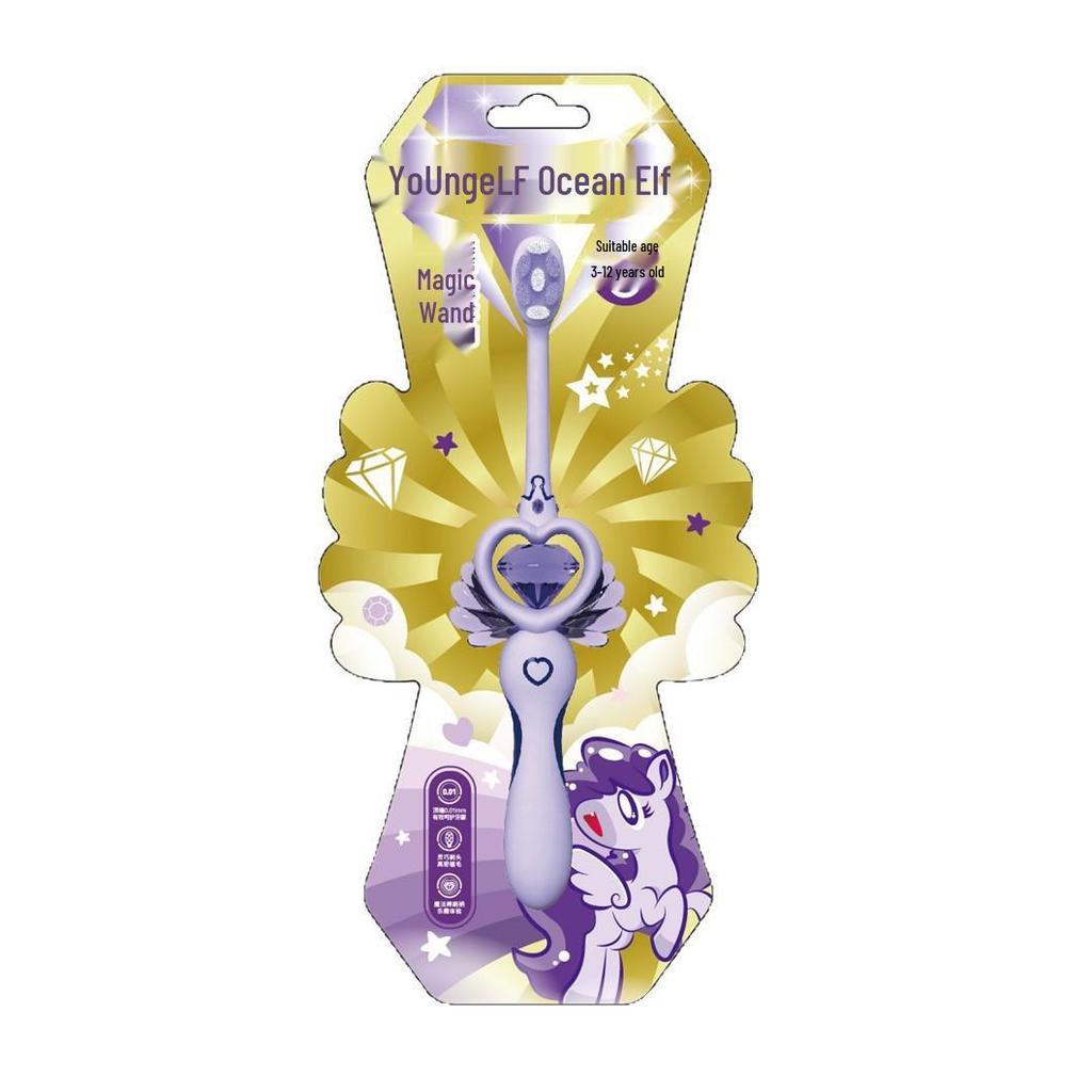 Magic Wand Toothbrush for Kids - Soft Bristles, Fairy Design, Three Colors, Individually Packaged