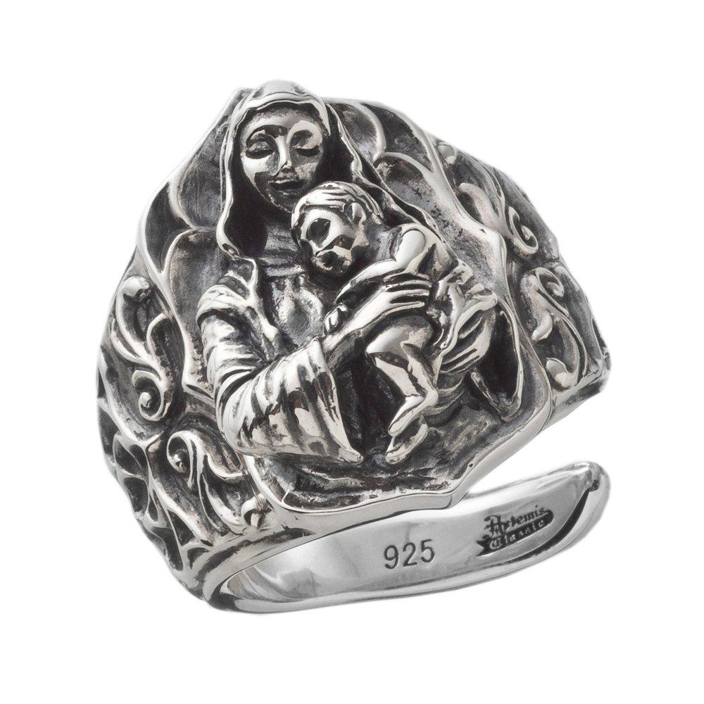 Artemis Classic Virgin Mary and Child Ring Silver Accessory for Men and Brand Silver 925 (ac-acr0261) - Women, Jewelry, Ring,