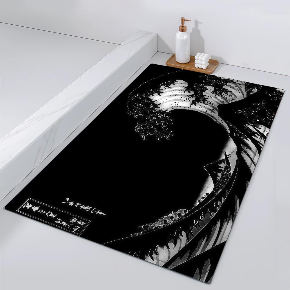 

Great Door Mat Bedside Entrance Bath Floor Decoration Corridor Art Wave The Door Mat Carpet Living Kanagawa Room off Balcony 40cm x 60cm