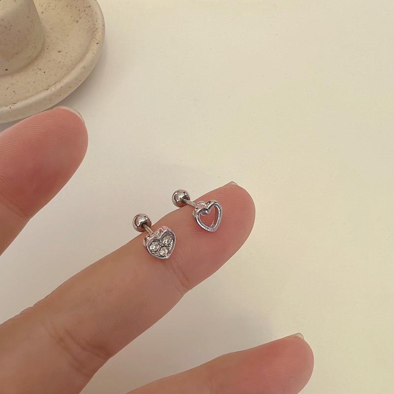 1 Paio Orecchino Cuore Vuoto Chiodo Osso Orecchio Per Donne Orecchino Cartilagine Orecchino Stud Spirale Gioielli Corpo Regali