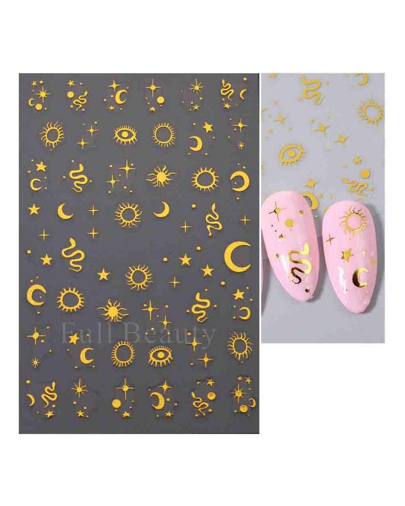 Laser Nail Stickers Butterfly Heart Star Design Adhesive Slider Decals Nail Art Stickers Manicure Decorations