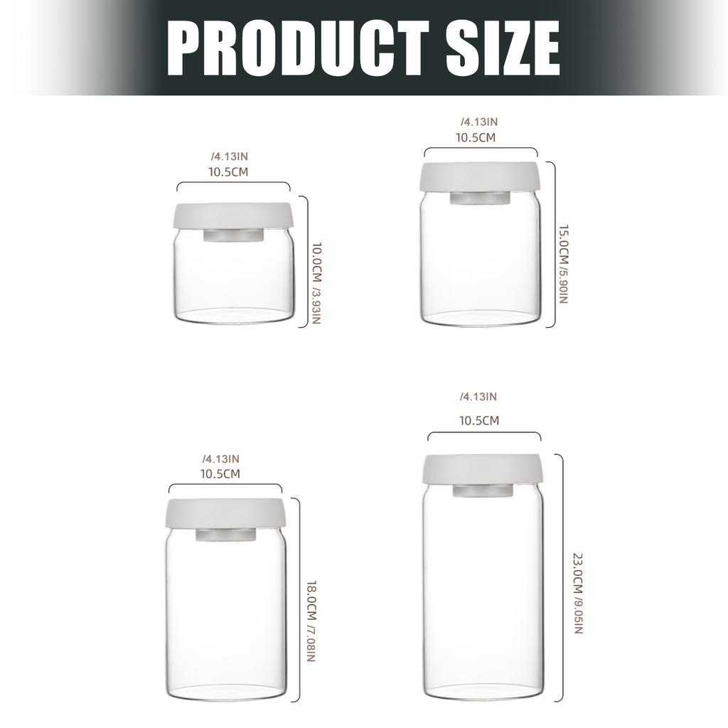 Portable Coffee Bean Container Leakproof Press Vacuum Seal Glass Jar For Travel Kitchen Storage
