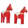 1 Pair Swedish Dala Horse Decor Wooden Traditional Painted Dalecarlian Horse Statue Figurine Home Ornament Handicraft