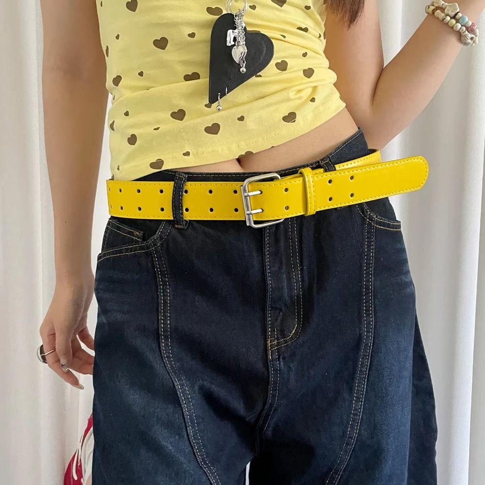 Versatile Wide Waist Belt Y2k Dress Jeans Belt Fashionable Women's Belt Streetwear