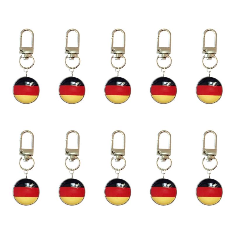 Set Of 10 Piece Stylish Soccer Keychains With National Flags Ideal For Gifts Travel Or Daily Use As A Fun Accessory