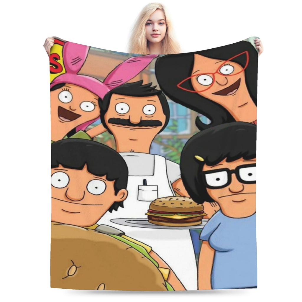 Gemütliche Bobs Lustige B-Burger Decke Merch Heimdeko Überwurfdecken Ultra-Weiches Fleece für Reisen